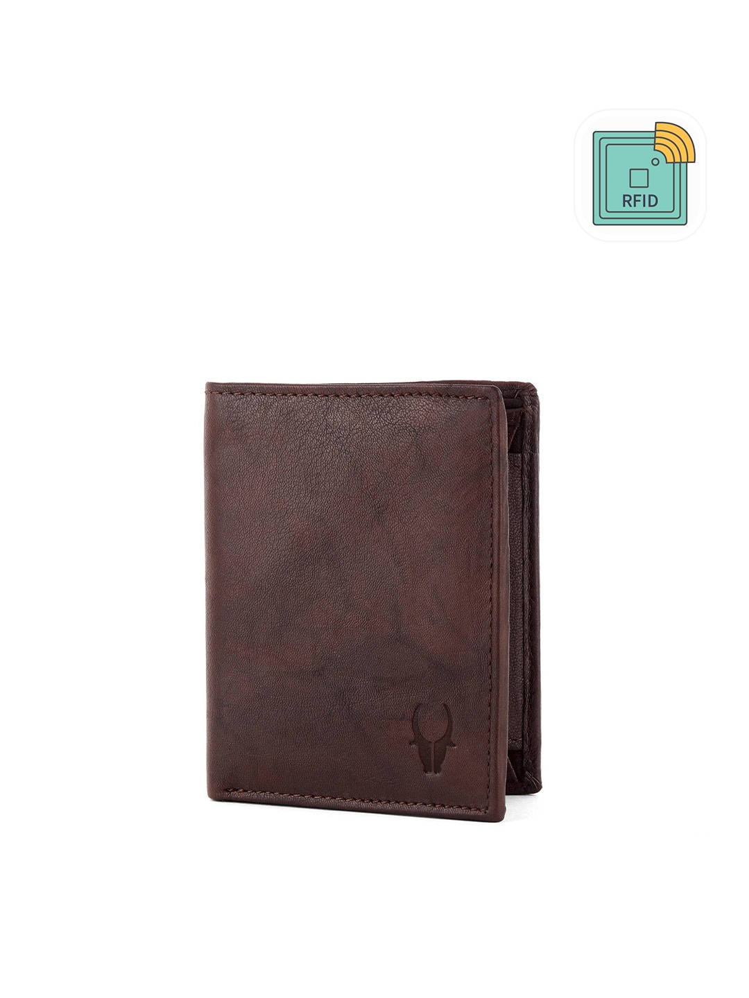 

WildHorn Men Textured Leather Two Fold Wallet, Brown