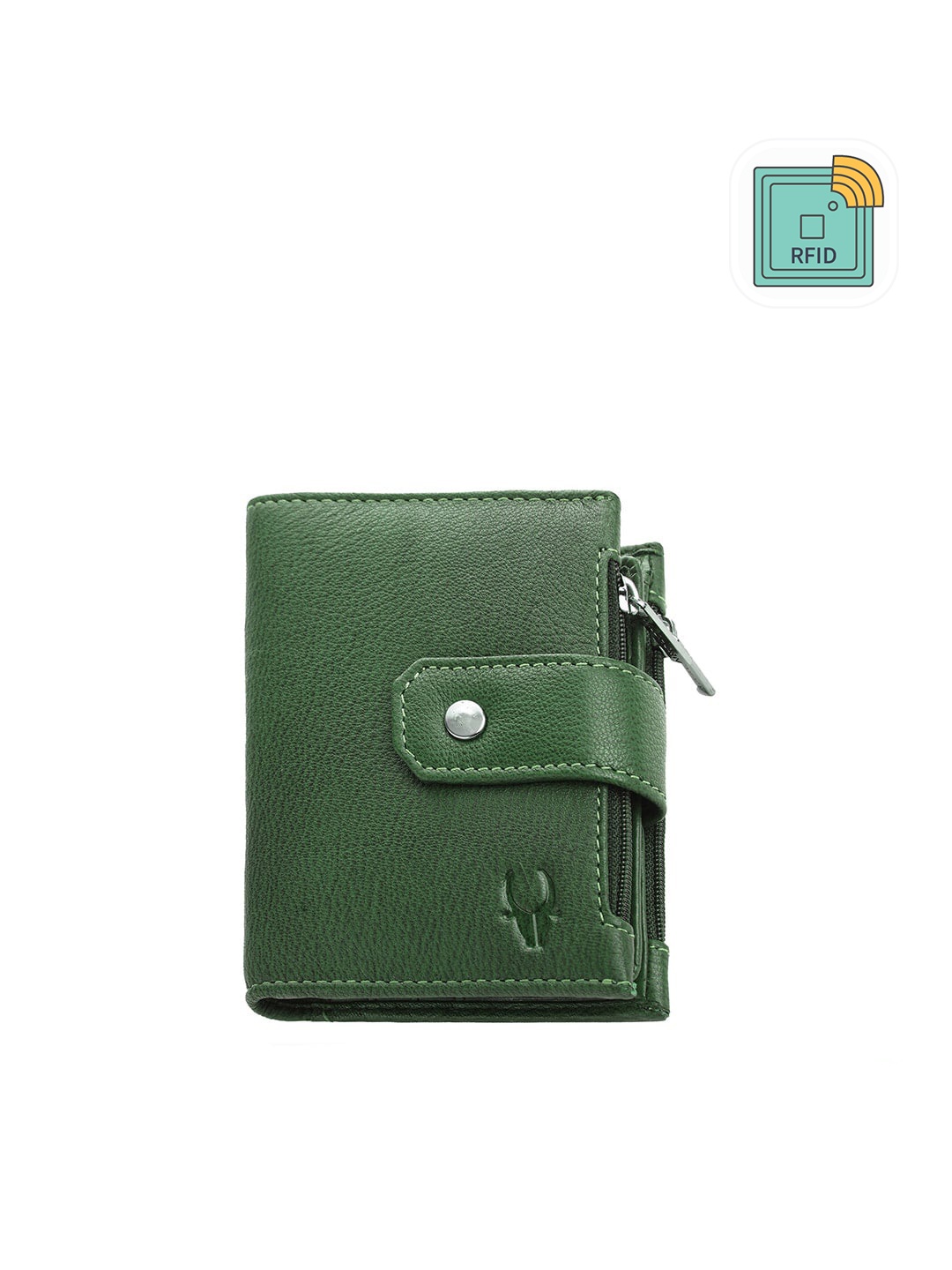 

WildHorn Men Solid Leather Two Fold Wallet, Green