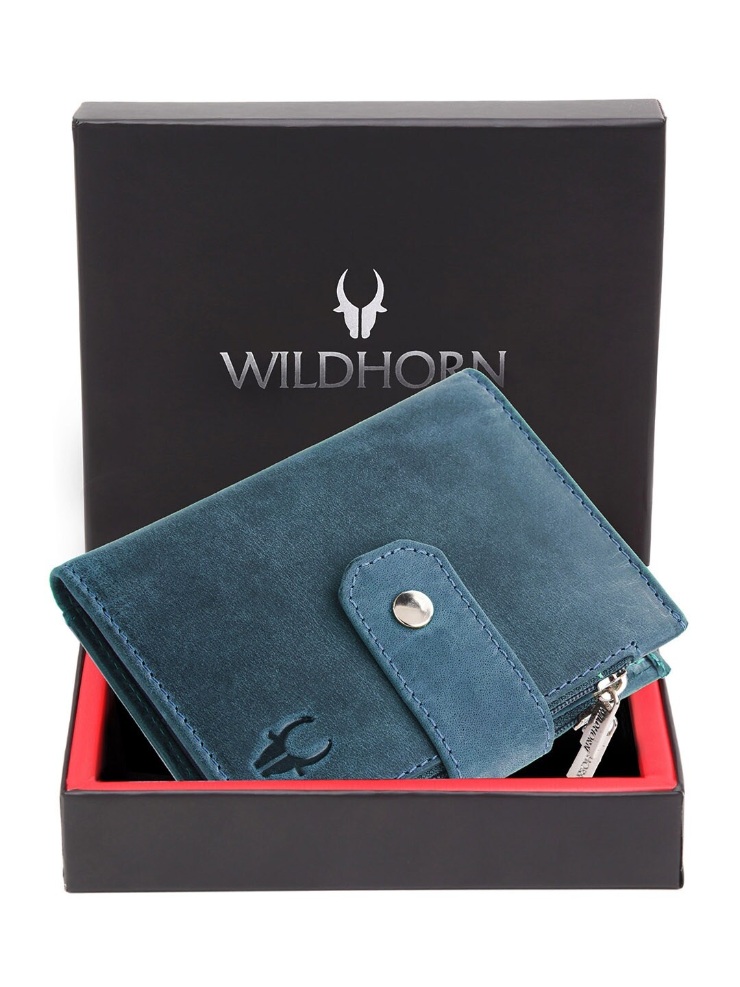 

WildHorn Men Leather Two Fold Wallet, Blue