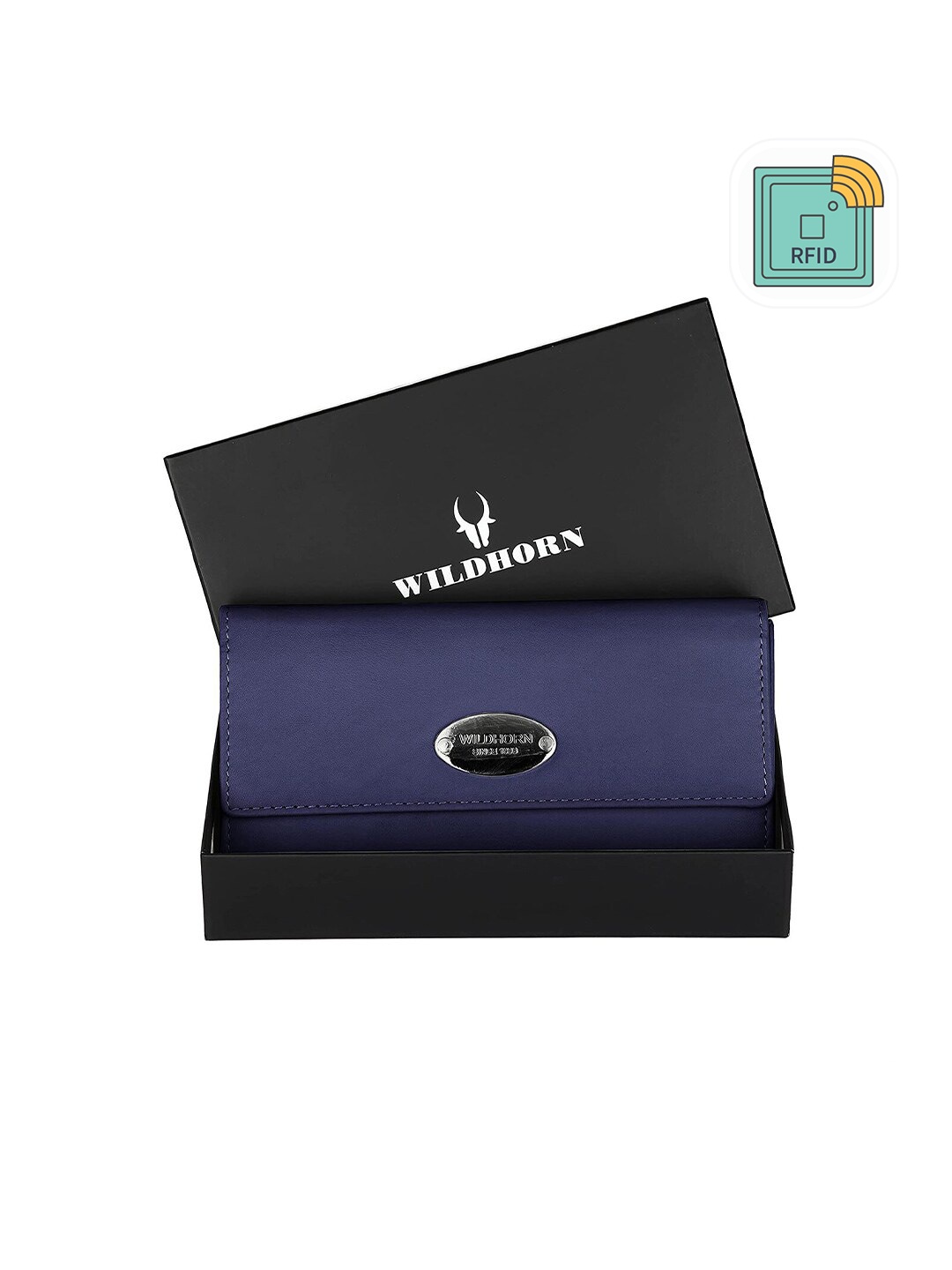 

Wildhorn Genuine Leather Envelope Wallet, Navy blue