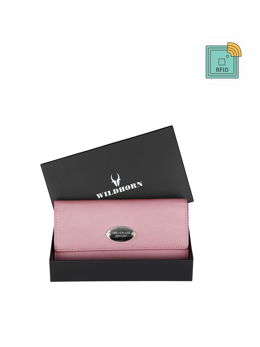 

WildHorn Women RFID Leather Envelope, Pink