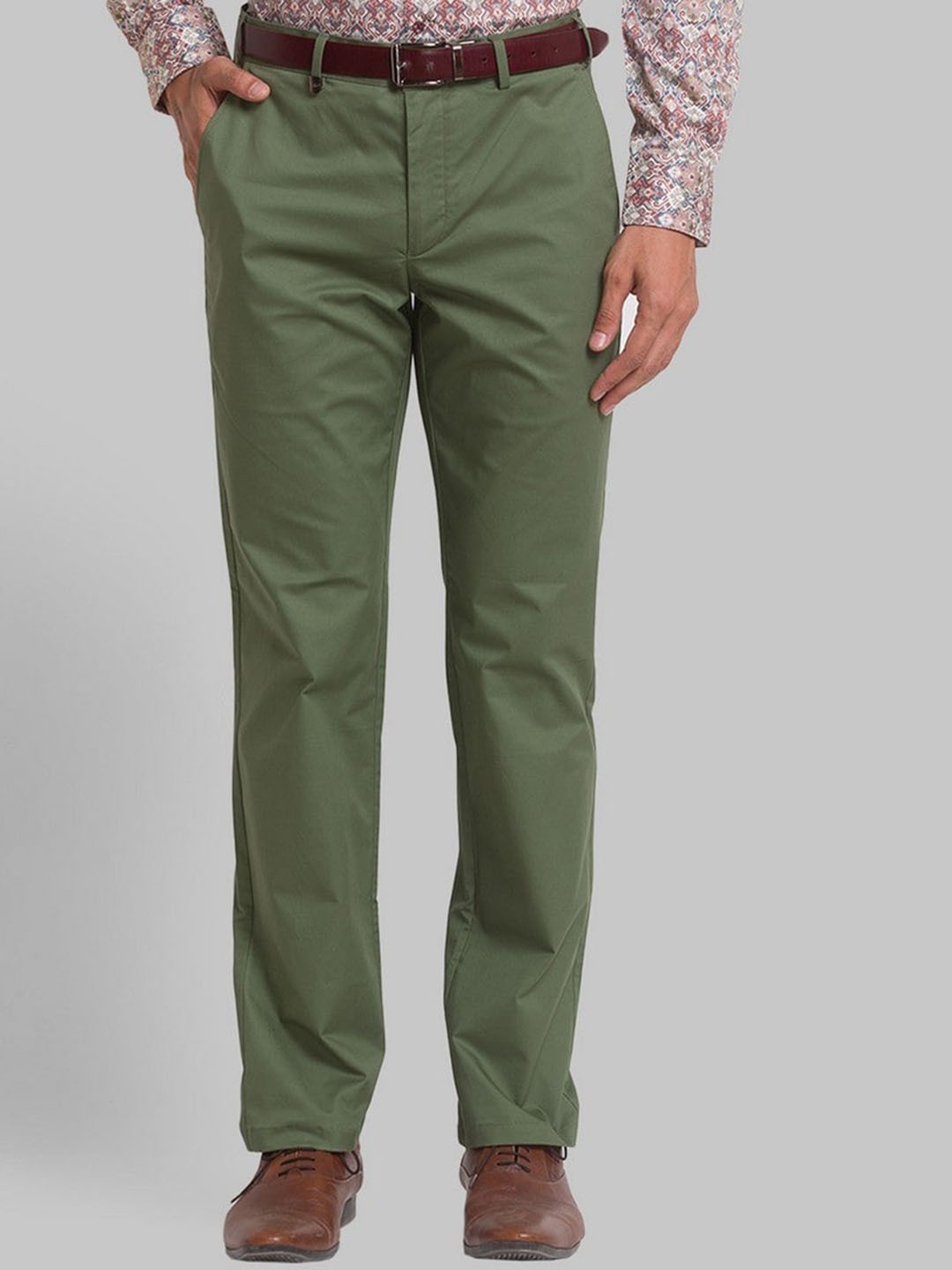 

Park Avenue Men Green Slim Fit Trousers