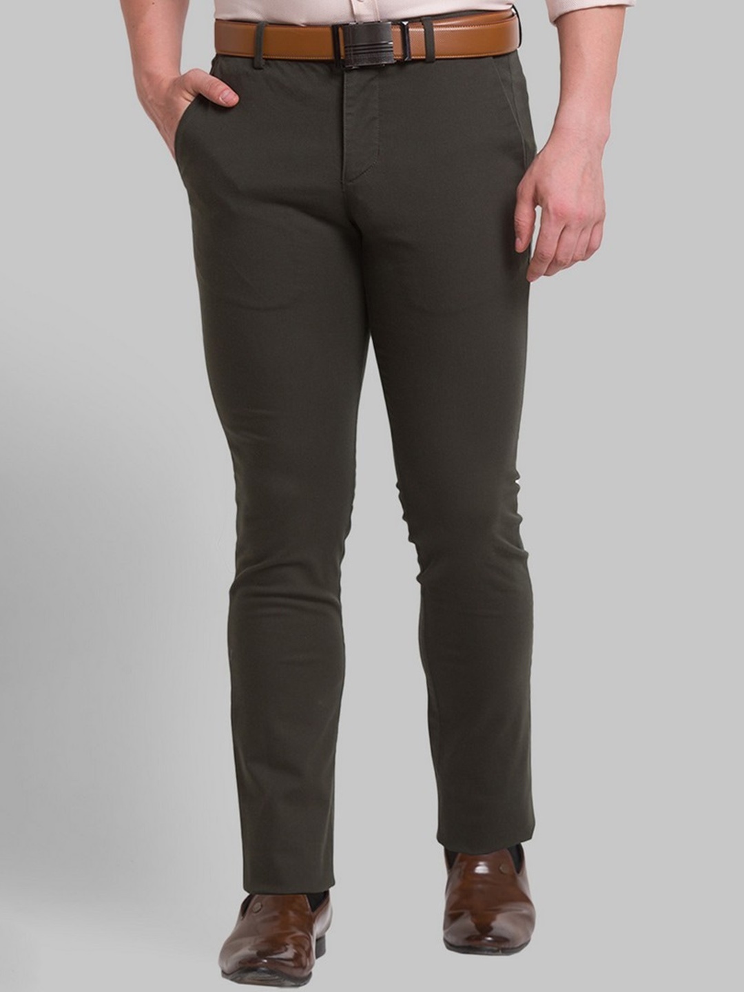 

Park Avenue Men Green Slim Fit Trousers