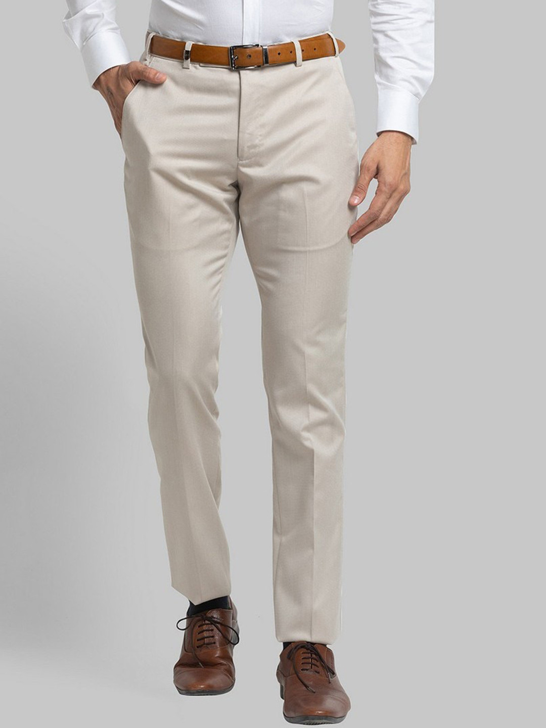 

Park Avenue Men Grey Slim Fit Trousers