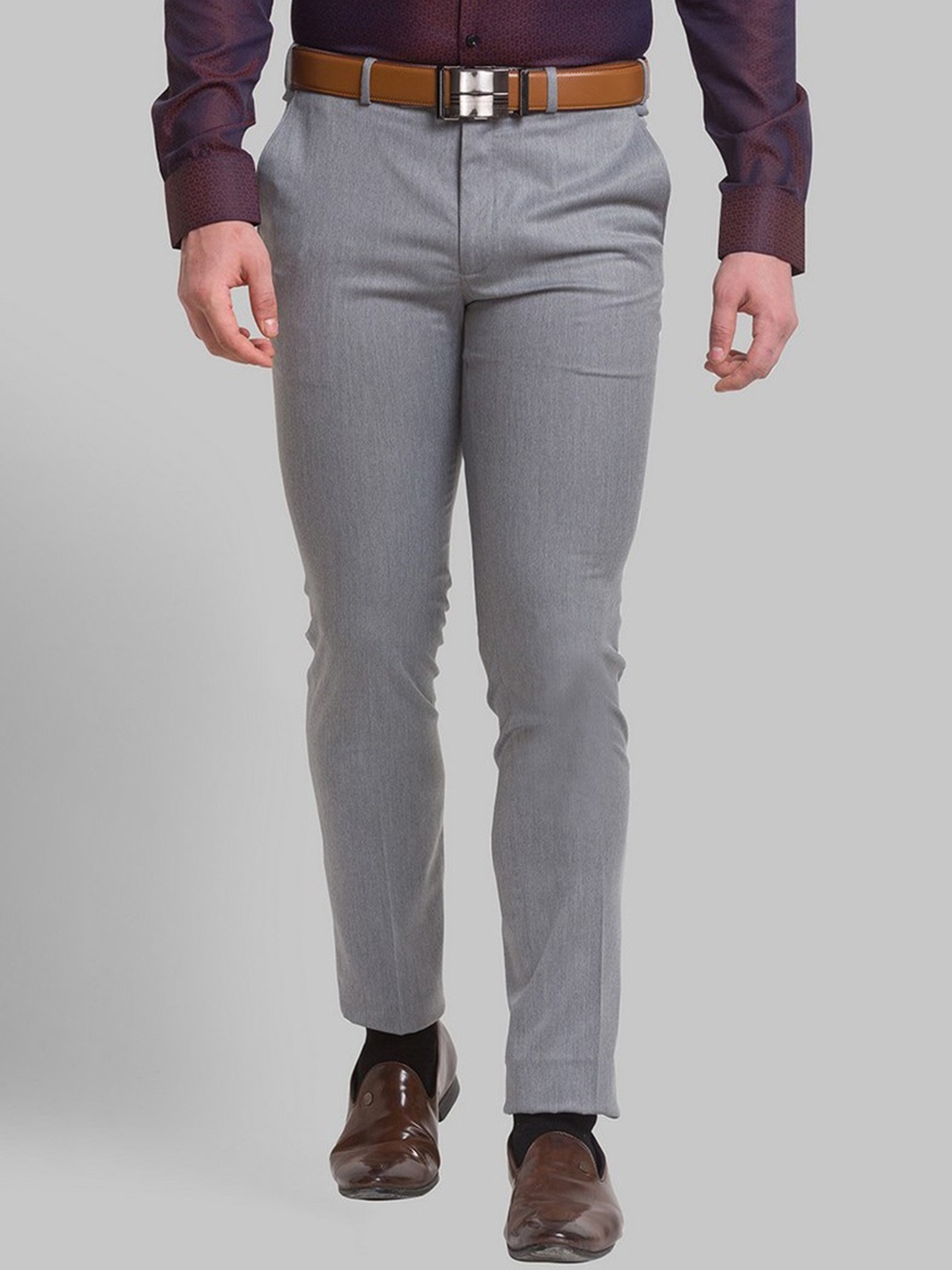 

Park Avenue Men Grey Formal Slim Fit Trouser