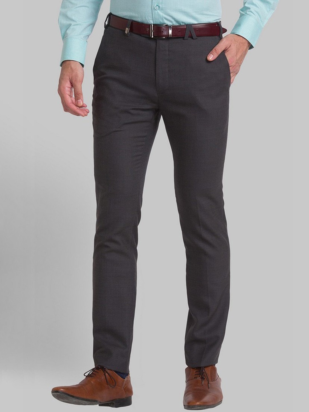 

Park Avenue Men Grey Slim Fit Trousers
