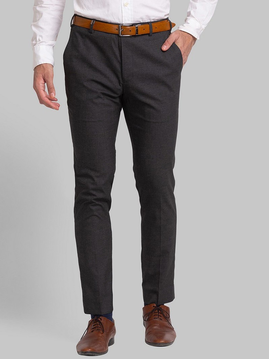 

Park Avenue Men Grey Slim Fit Trousers