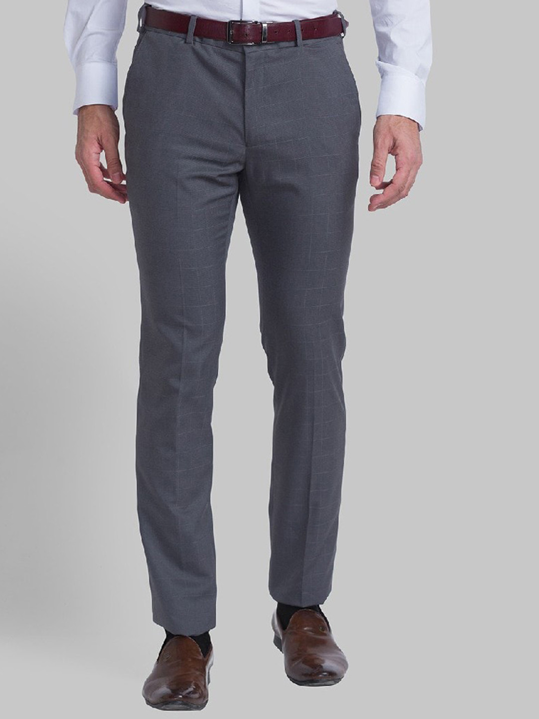 

Raymond Men Grey Solid Slim-Fit Formal Trousers