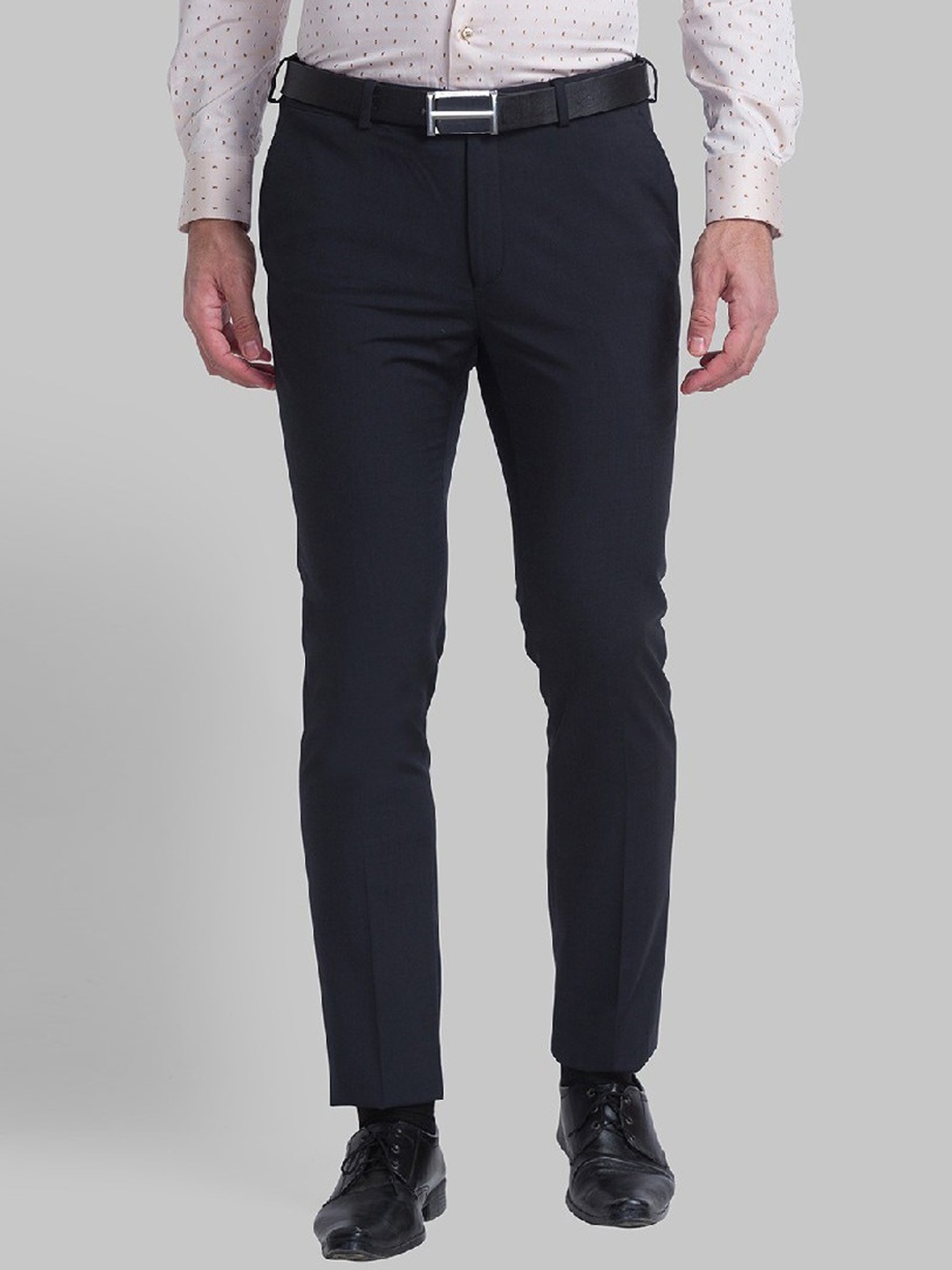 

Raymond Men Black Solid Slim-Fit Formal Trousers