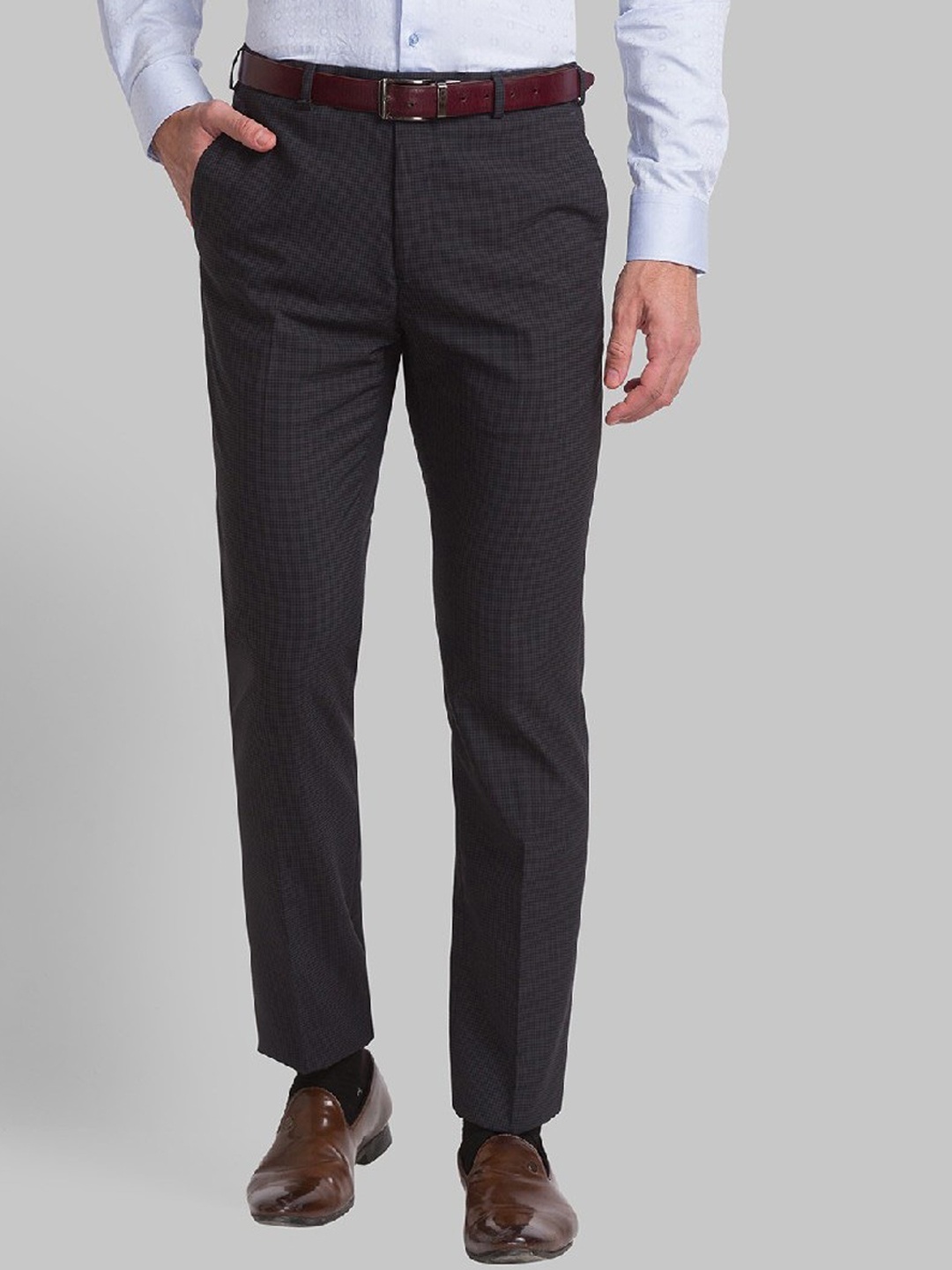 

Raymond Men Grey Checked Contemporary Fit Formal Trouser