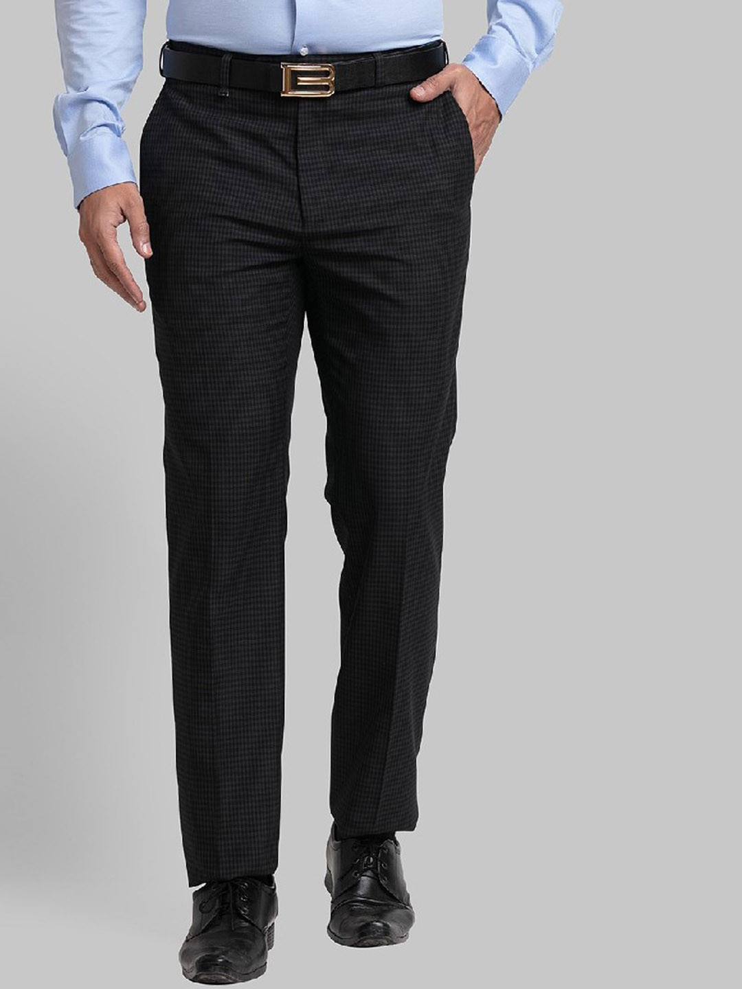 

Raymond Men Grey Solid Formal Trouser