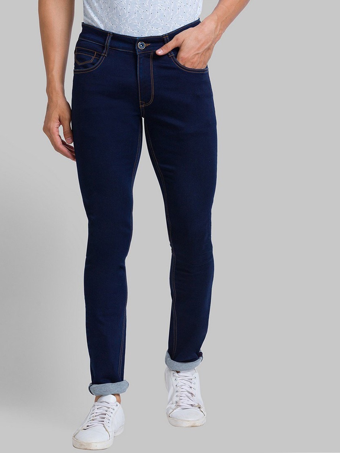 

Parx Men Blue Skinny Fit Mid-Rise Jeans