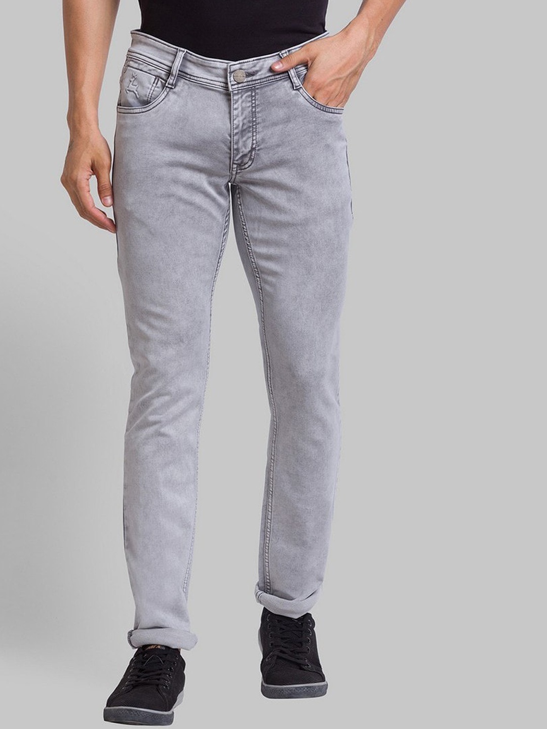 

Parx Men Grey Skinny Fit Heavy Fade Jeans