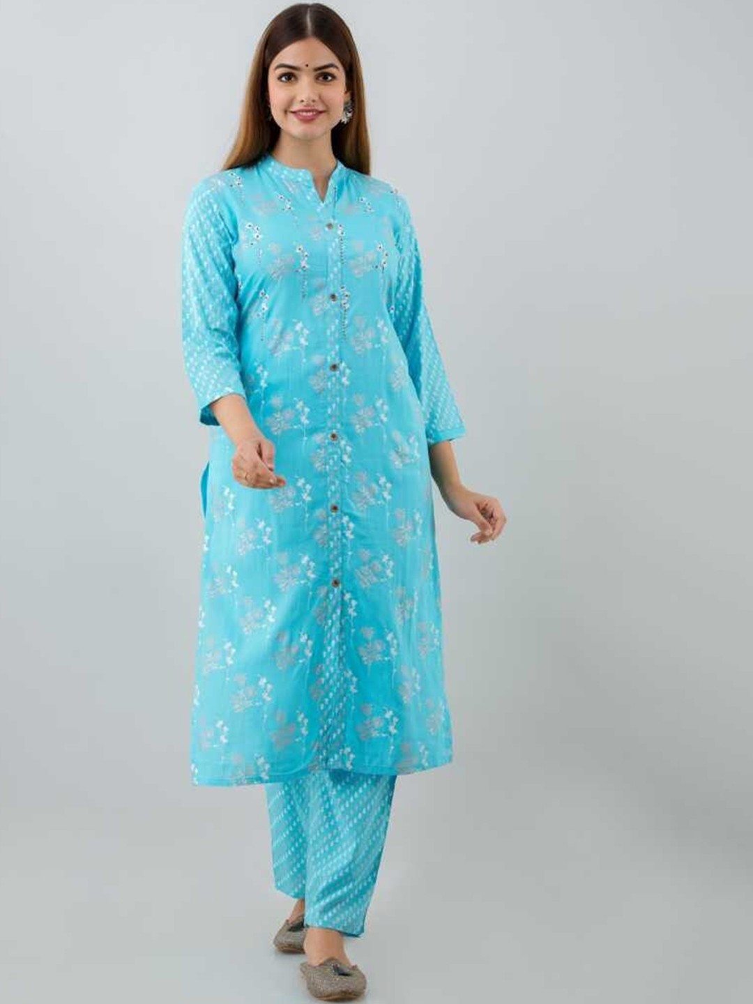 

ROOPWATI FASHION Women Blue Kurta with Palazzos