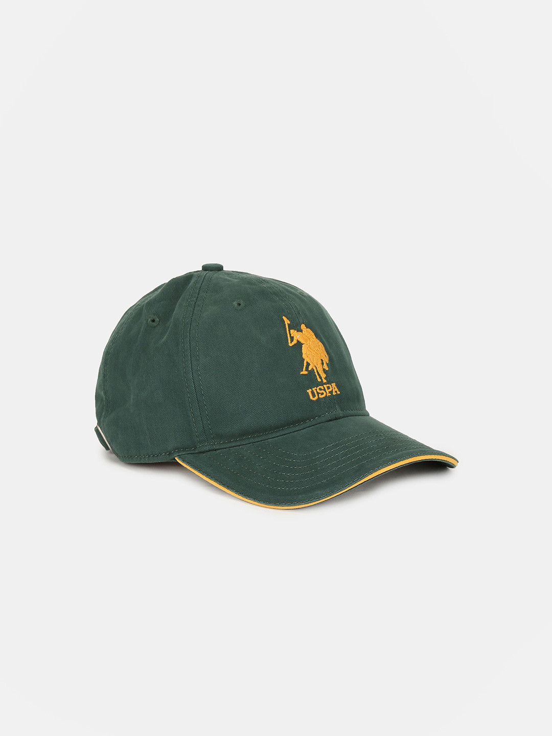 

U S Polo Assn Men Green And Orange Brand Embroidered Cotton Baseball Cap
