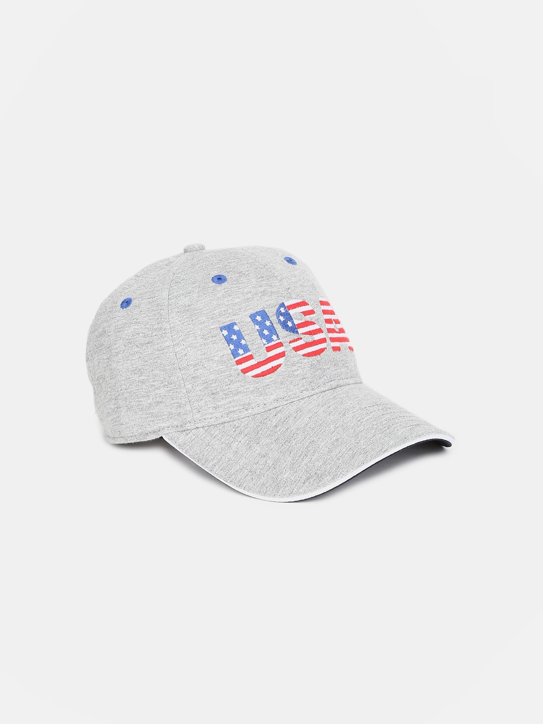 

U S Polo Assn Men Grey & Red Embroidered Visor Cap