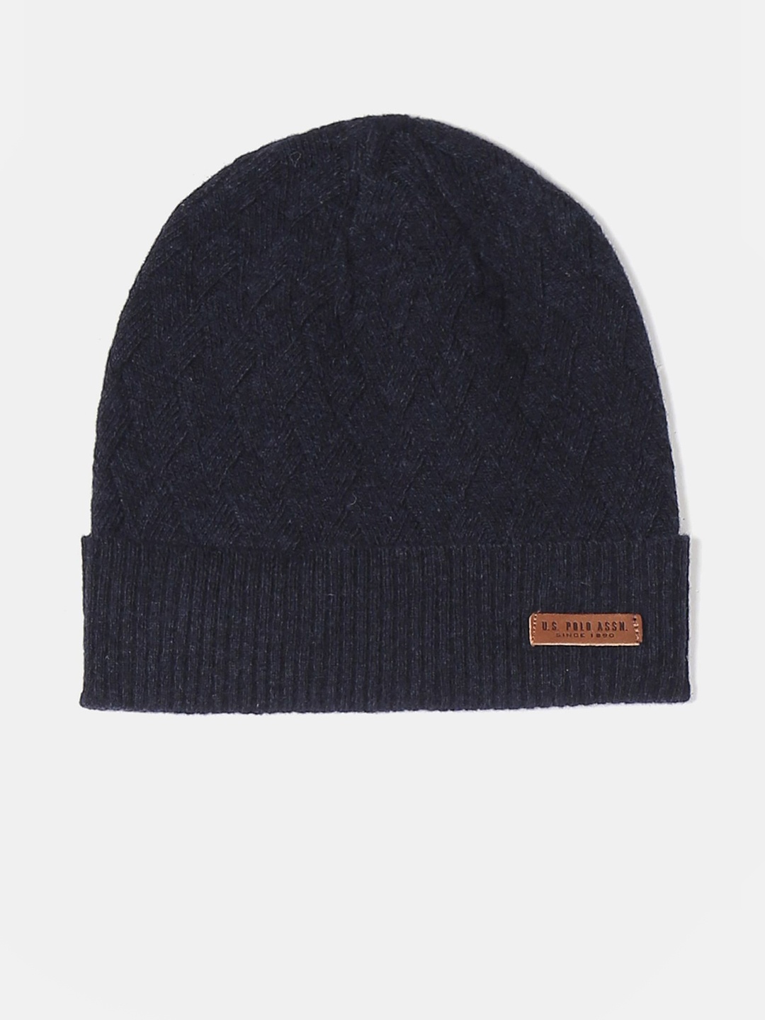 

U S Polo Assn Men Navy Blue Wool Beanie