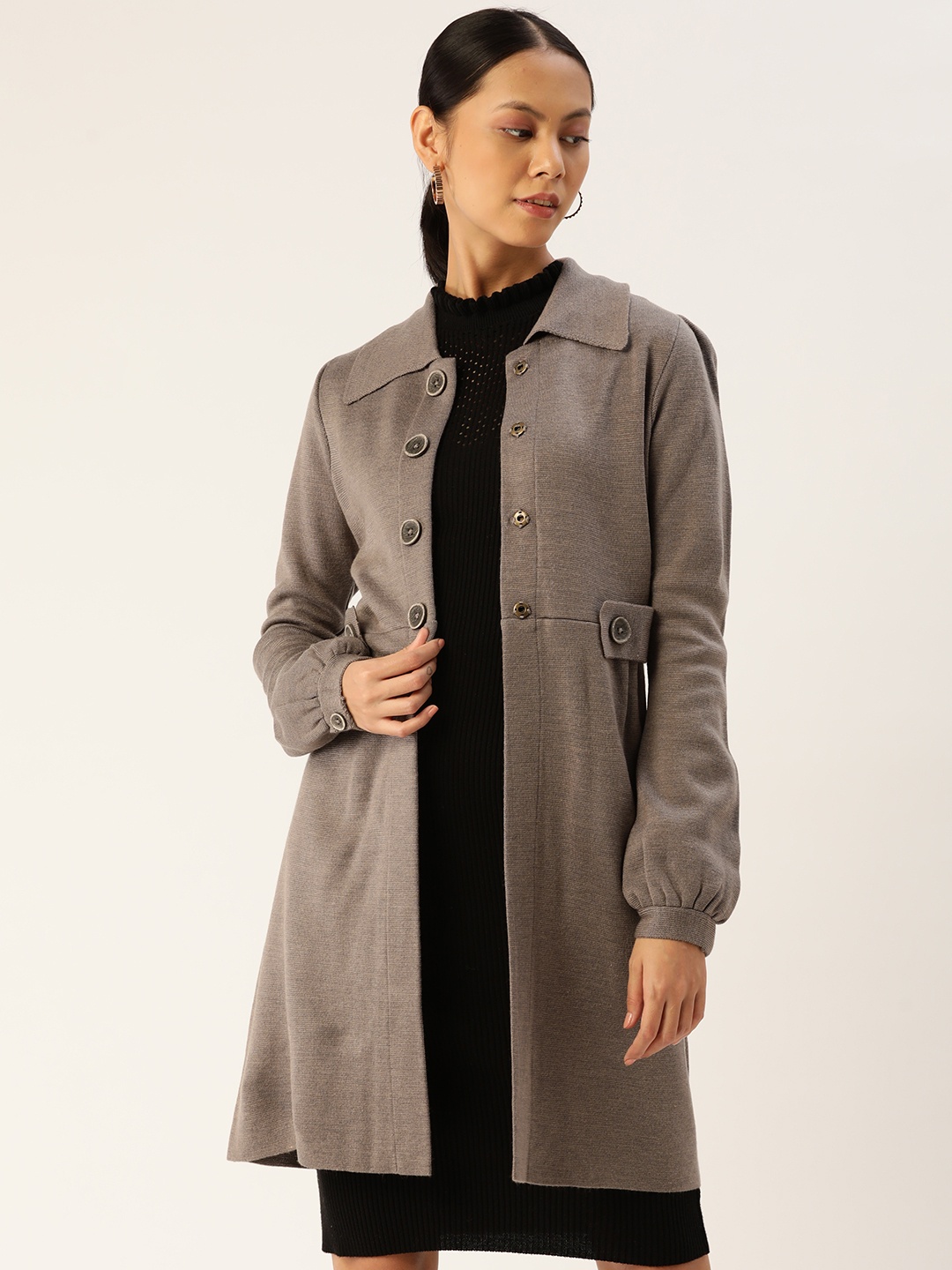 

APSLEY Women Taupe Longline Cardigan
