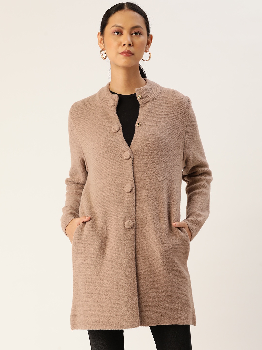 

APSLEY Women Taupe Longline Cardigan