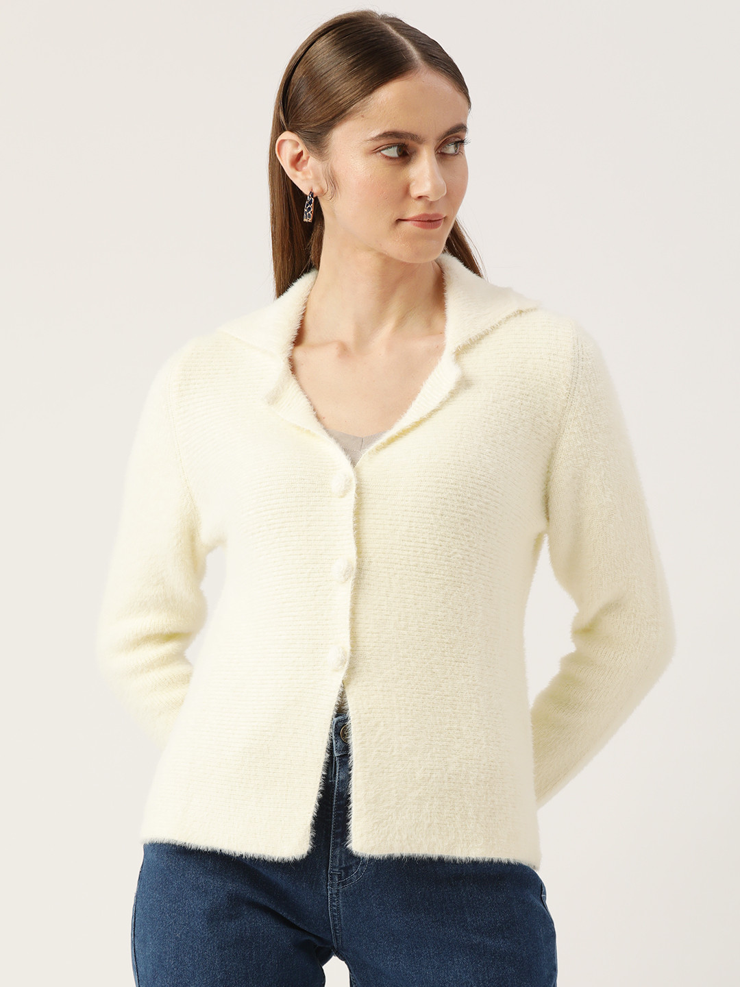 

APSLEY Women Off White Cardigan