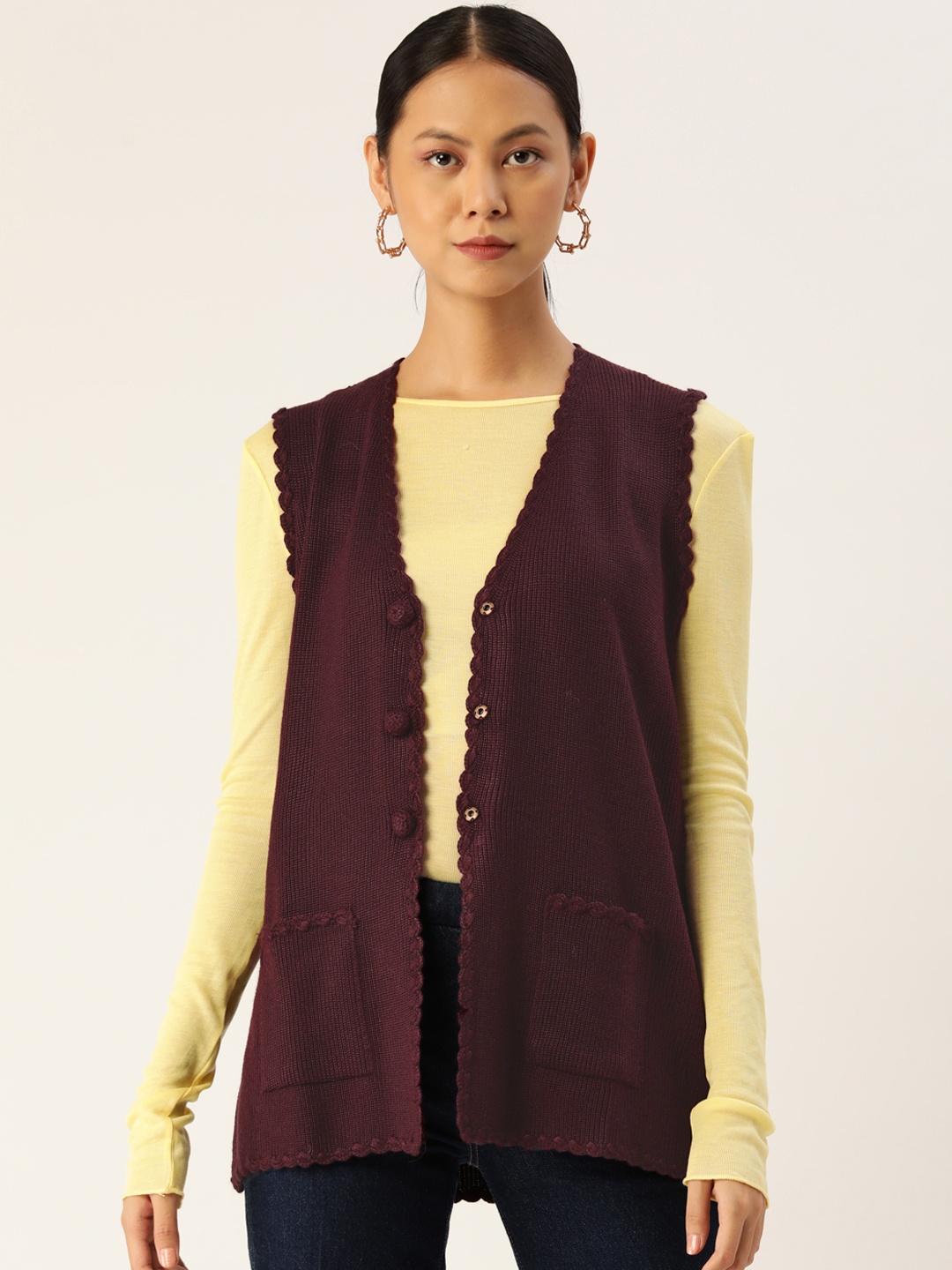 

APSLEY Women Maroon Cardigan