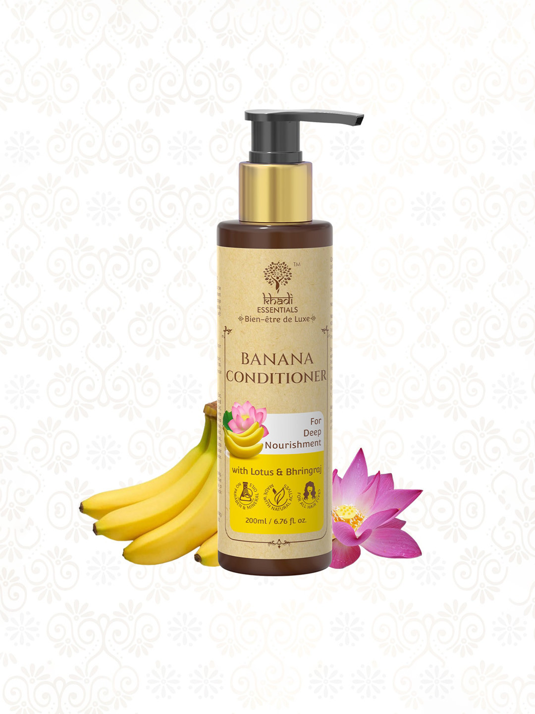 

KHADI ESSENTIALS Banana Conditioner for Deep Nourishment 200ml, Beige