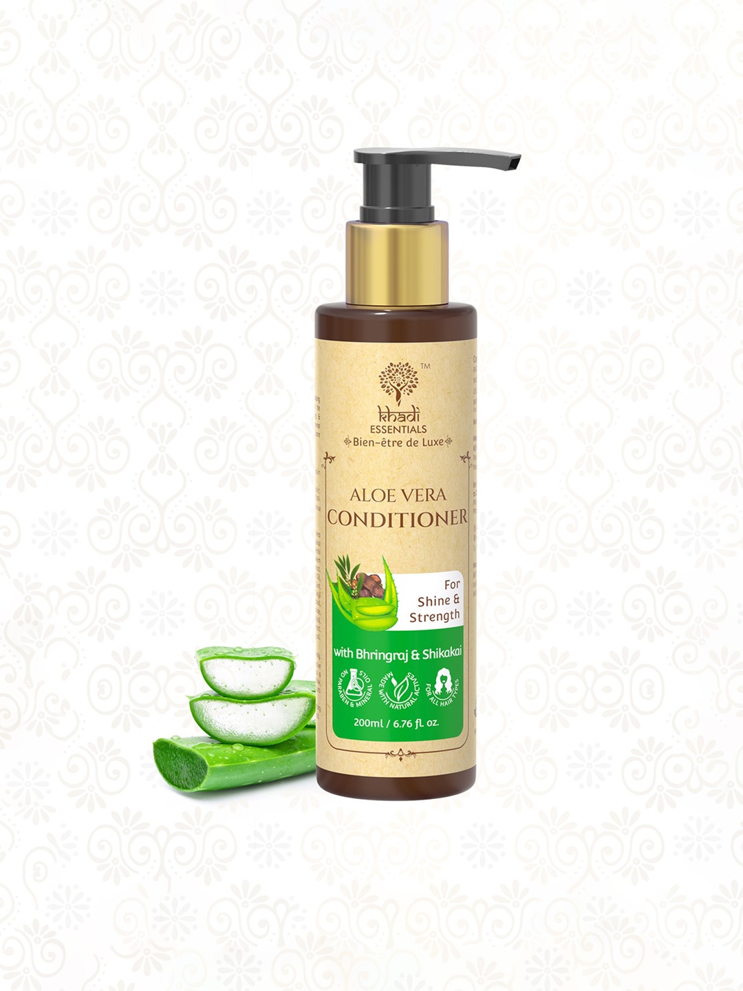 

KHADI ESSENTIALS Aloe Vera Conditioner for Shine & Strength 200ml, Beige