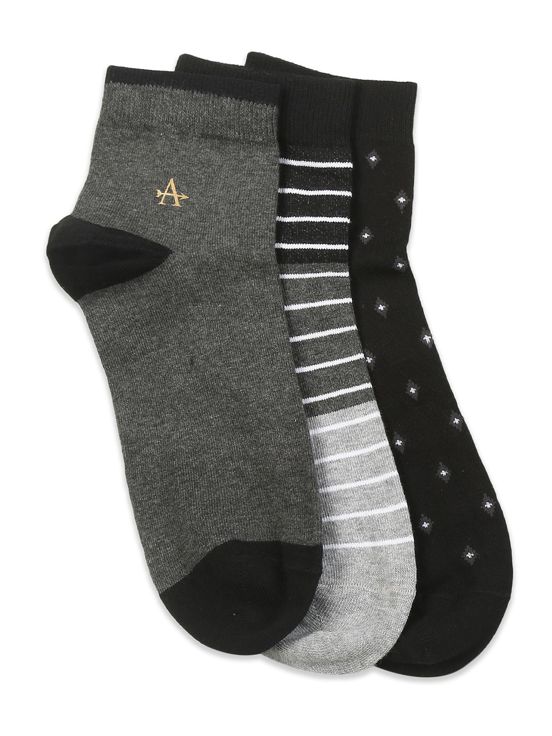 

Arrow Men Patterned Ankle Length Socks, Grey