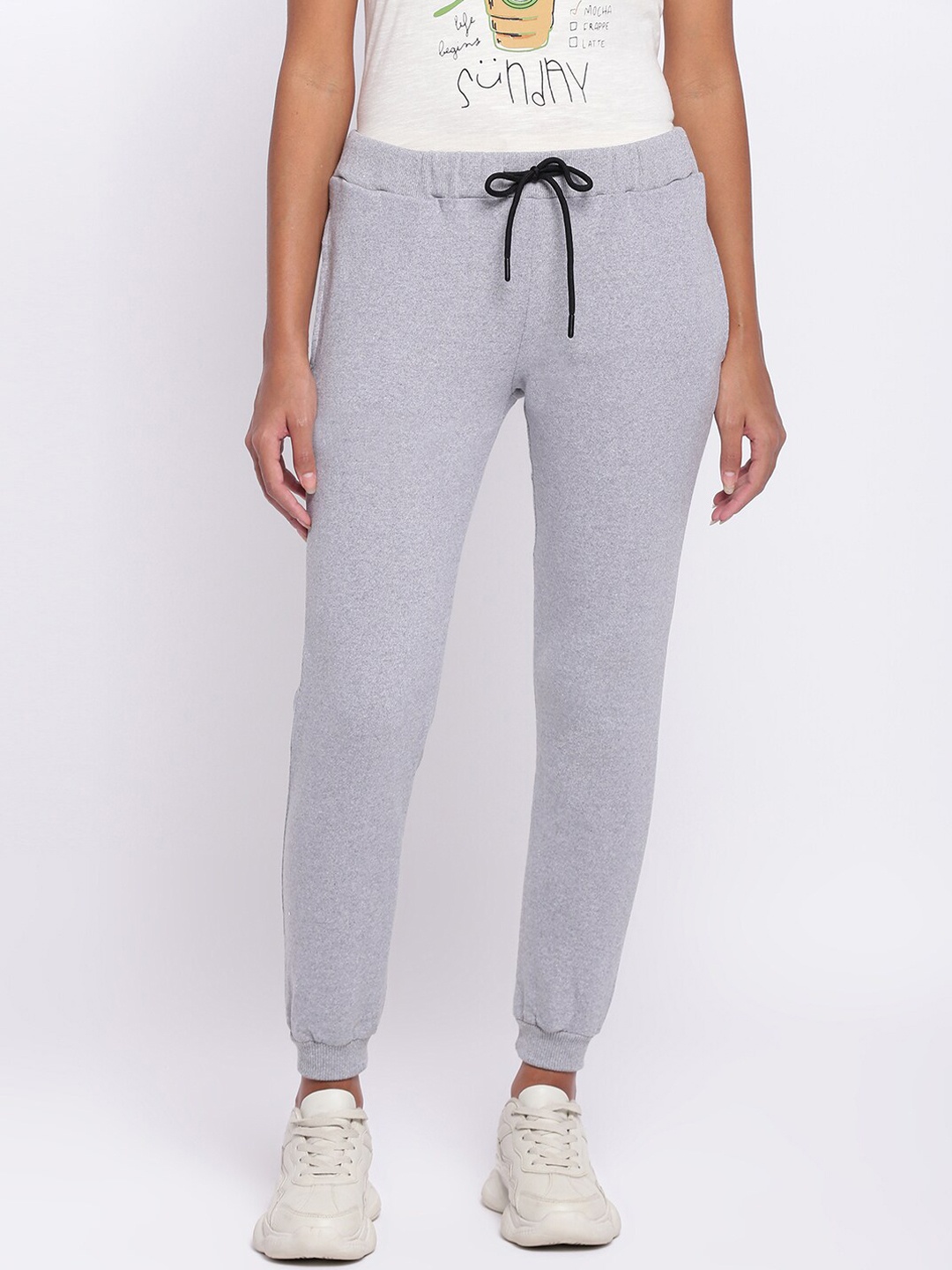 

abof Women Grey Slim Fit Joggers Trousers