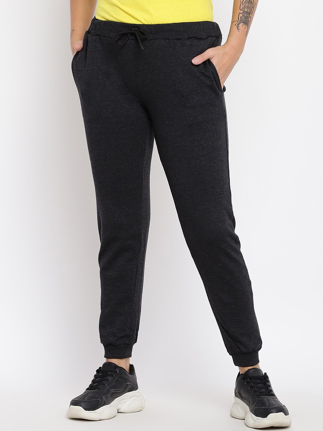 

abof Women Charcoal Slim Fit Joggers Trouser