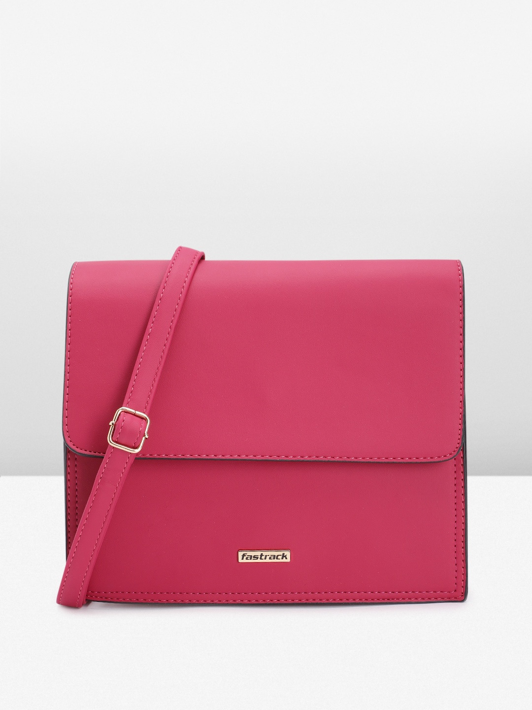 

Fastrack Solid Structured Sling Bag, Magenta