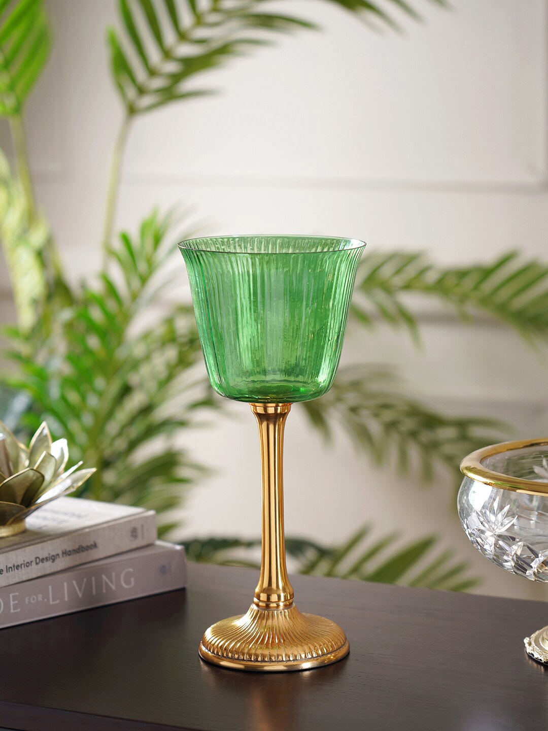 

Pure Home and Living Gold-Toned & Green Candle Holders