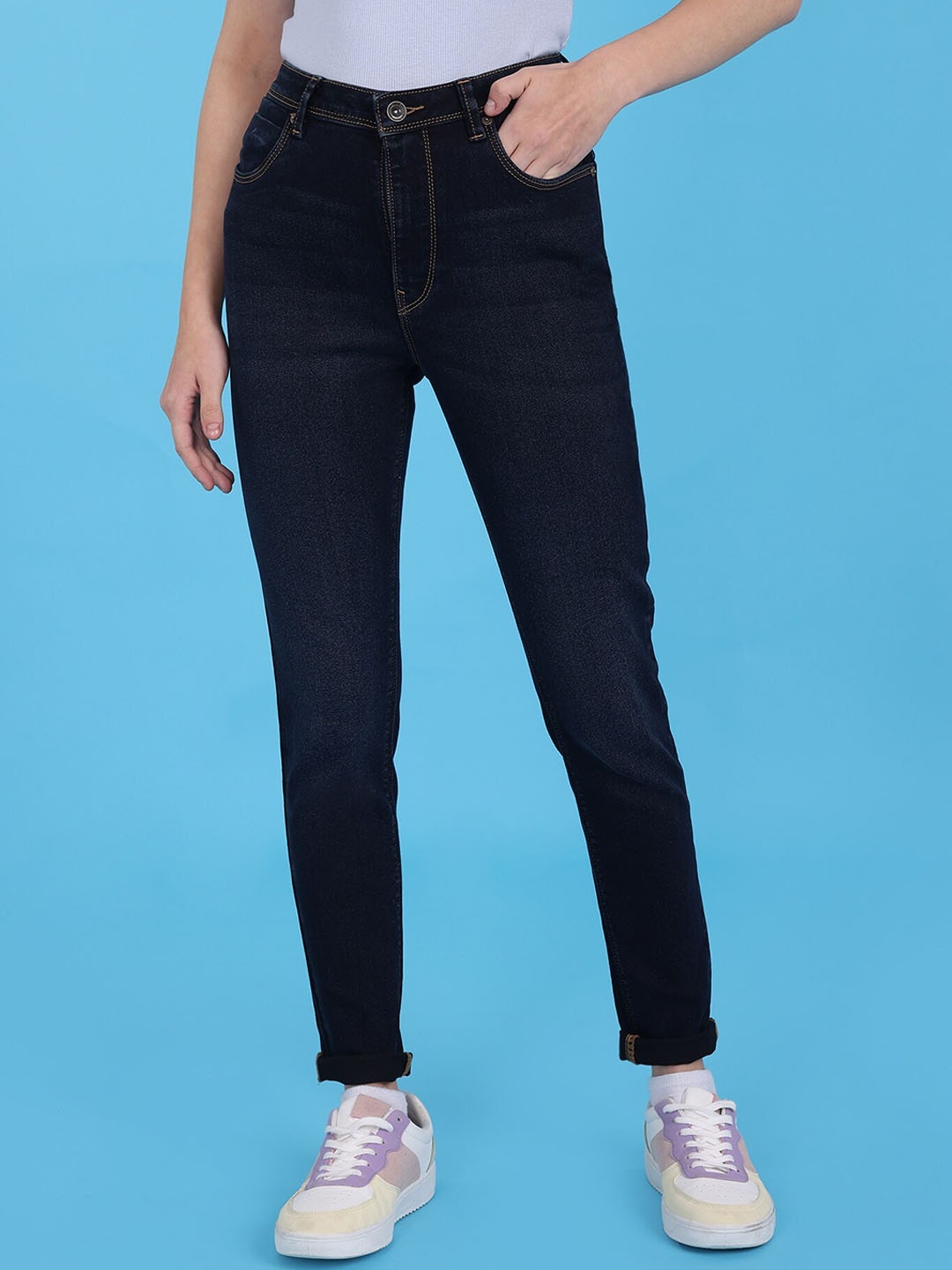 

Flying Machine Women Blue Super Skinny Fit High-Rise Stretchable Jeans