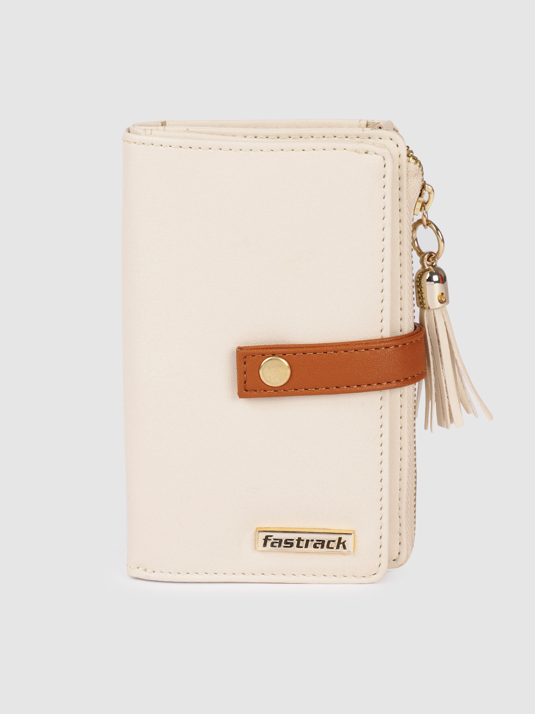 

Fastrack Women Compact Zip Travel Wallet, Beige