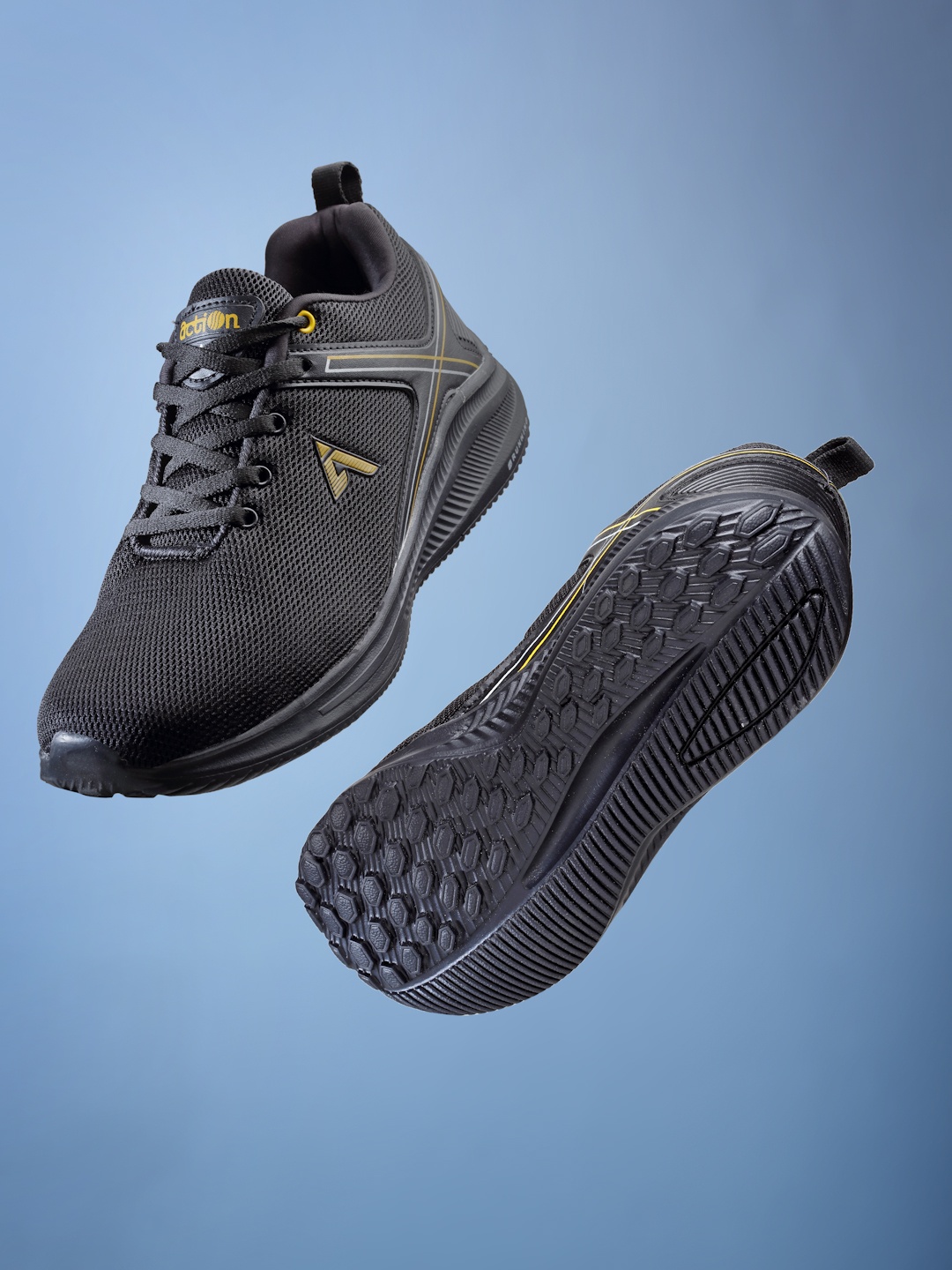 

Action Men Black Mesh Running Non-Marking SportsShoes