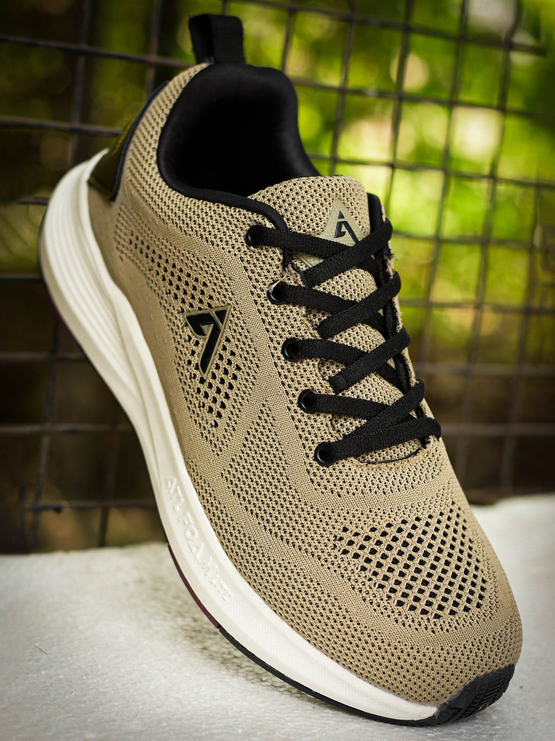 

Action Men Beige Mesh Running Non-Marking Sports Shoes