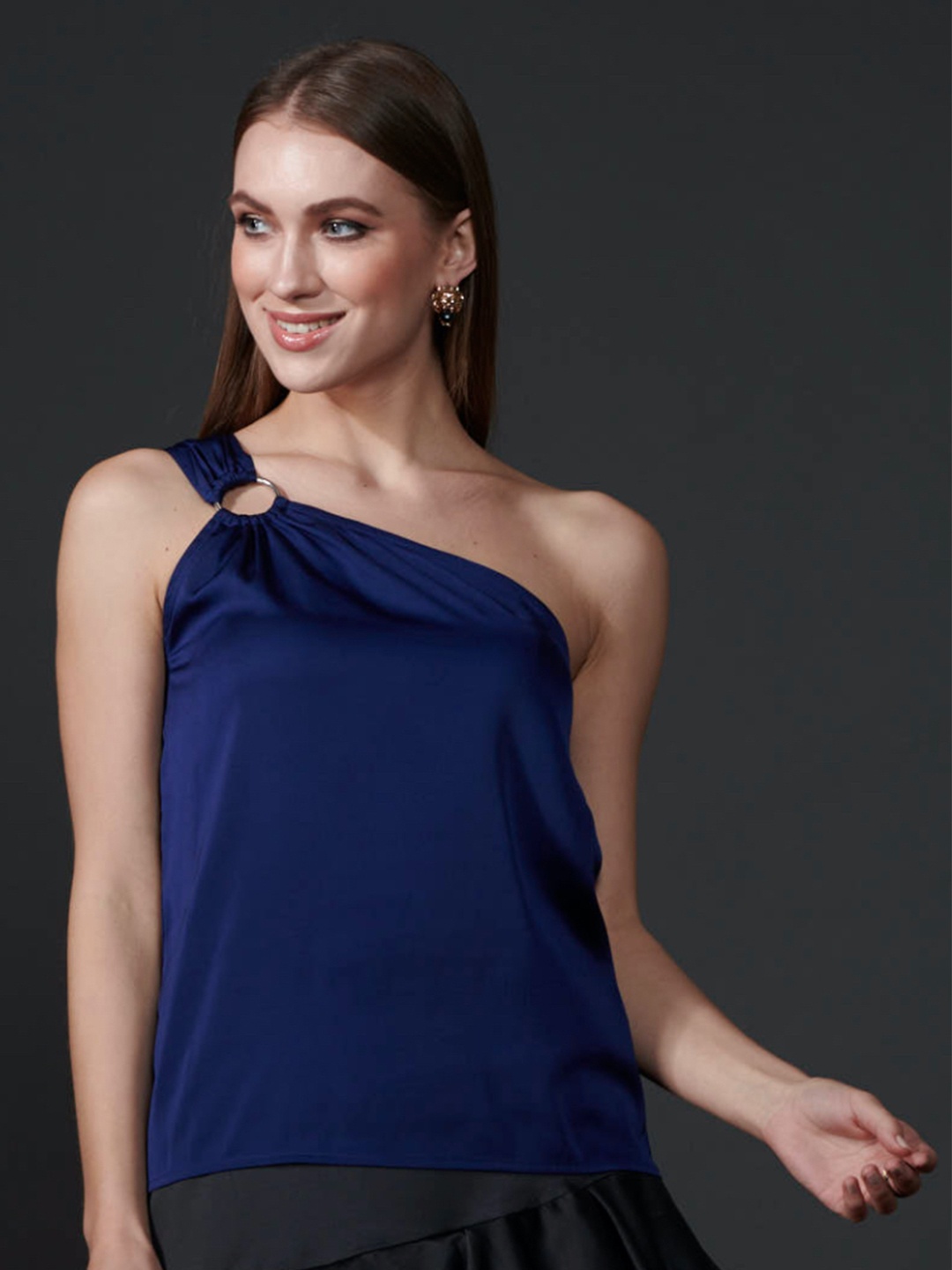 

Style Island Women Blue One Shoulder Top