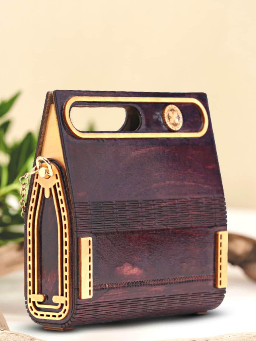 

scherico Magenta Structured Wooden Sling Bag