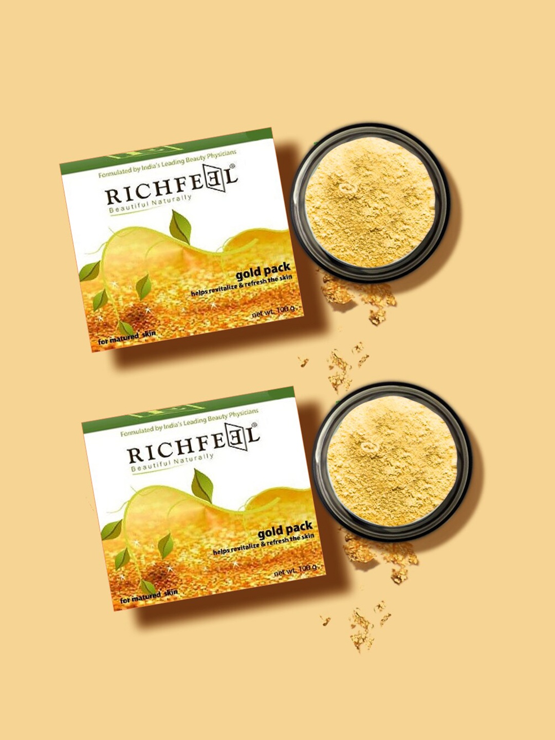

Richfeel Set Of 2 Gold Face Pack for Fine Lines & Age Spots - 100g each