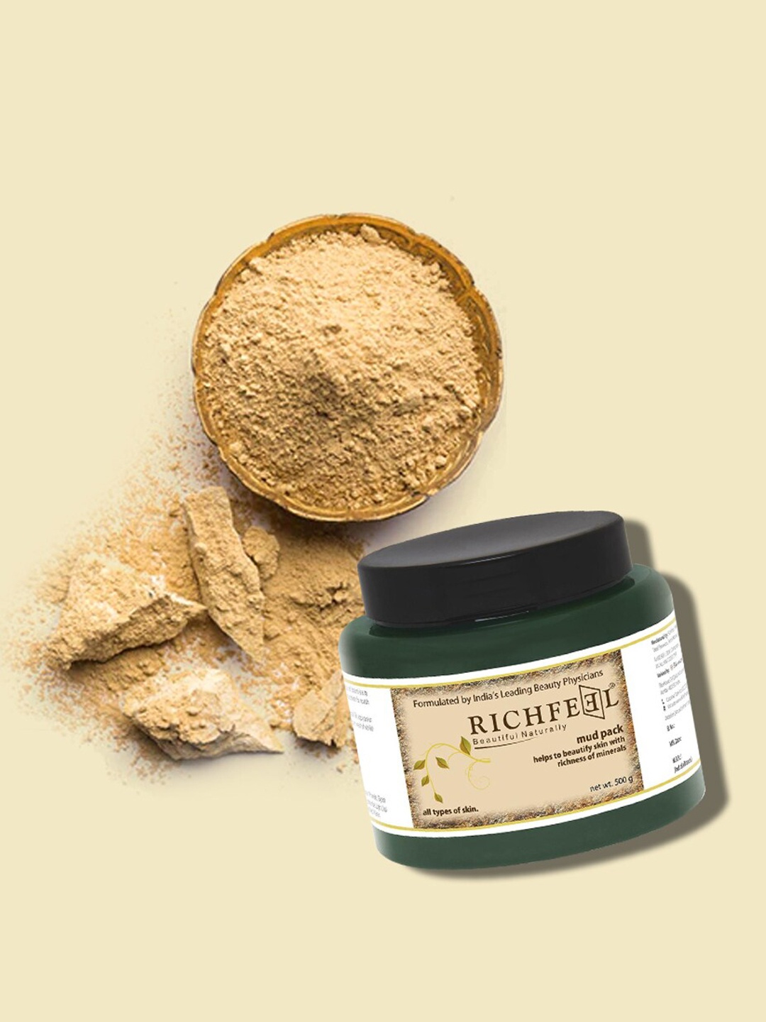 

Richfeel Mud Pack For All Skin Types With Richness Of Minerals - 500 g, Beige