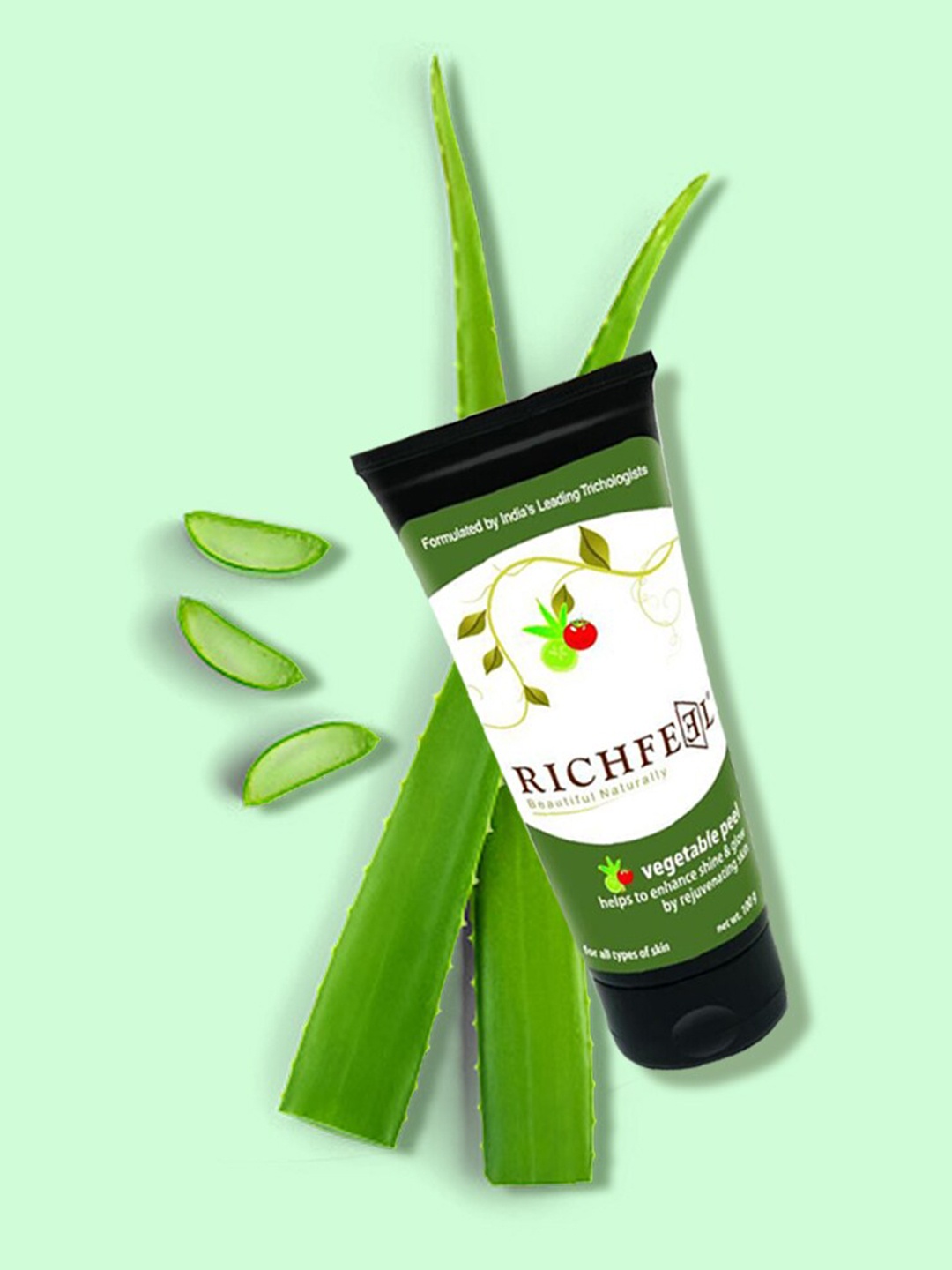 

Richfeel Vegetable Peel Pack with Aloe Vera for All Skin Types - 100g, Green