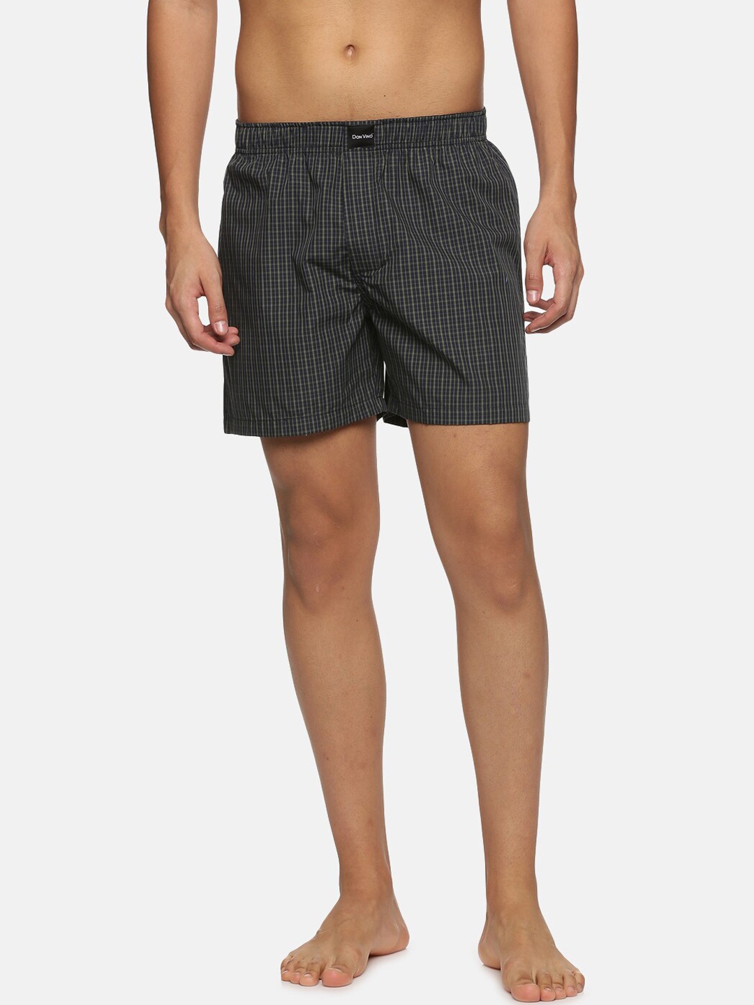 

DON VINO Men Checked Outdoor Sports Cotton Shorts, Black