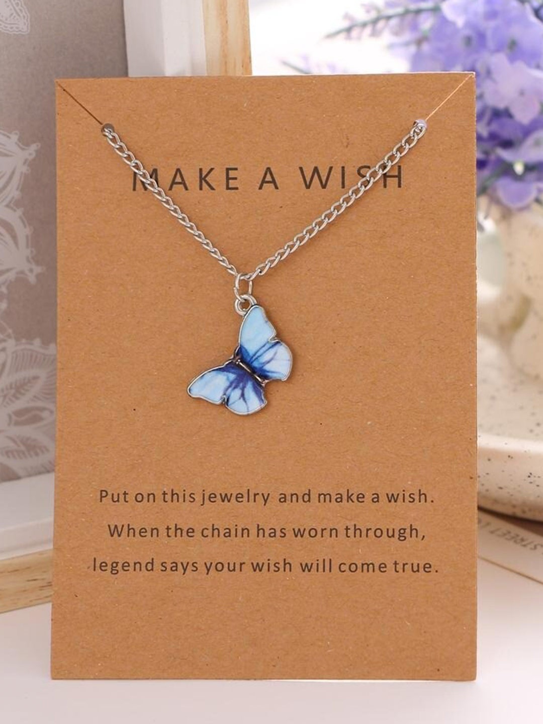 

Pinapes Unisex Silver-Toned & Blue Silver-Plated Enamelled Chain