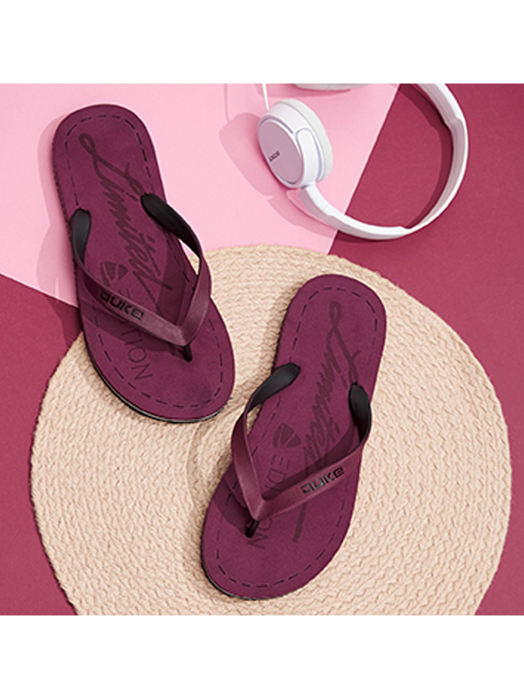 

Duke Men Printed Thong Flip-Flops, Maroon