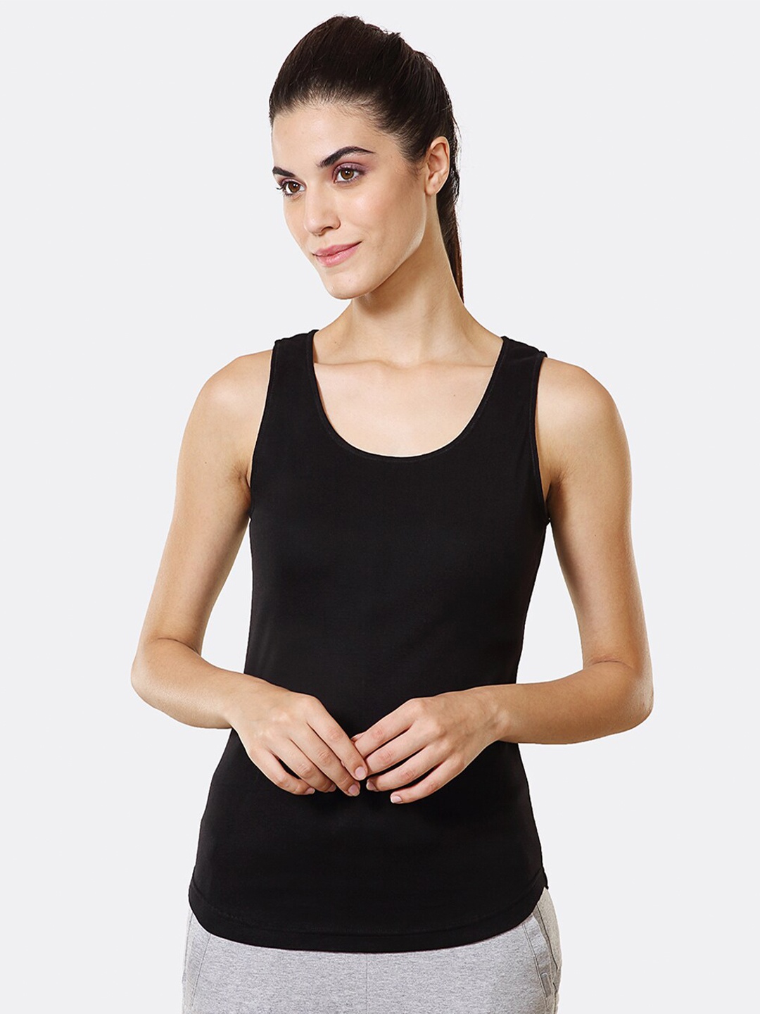 

Van Heusen Scoop Neck Sleeveless Antibacterial Pure Cotton Tank Top, Black