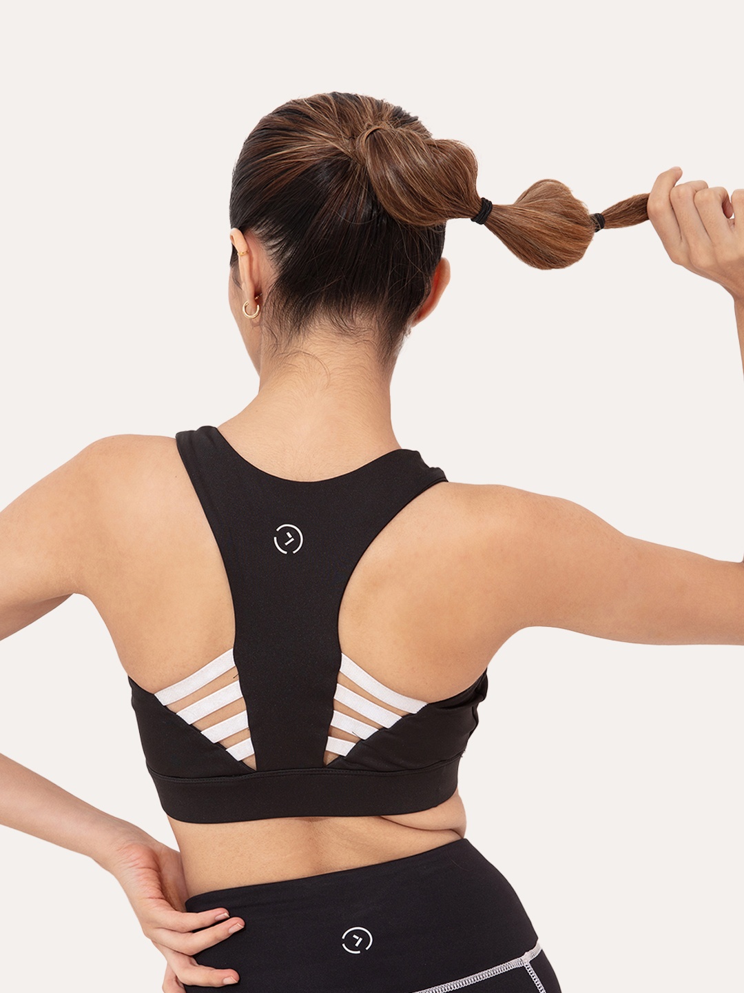 

KICA Black & White Polyester Solid Bra