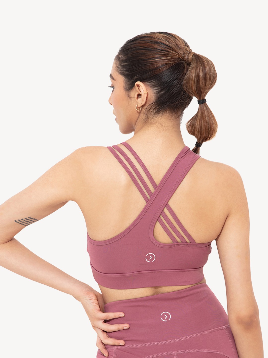 

KICA Pink Solid Non-Wired Full Coverage Sports Bra