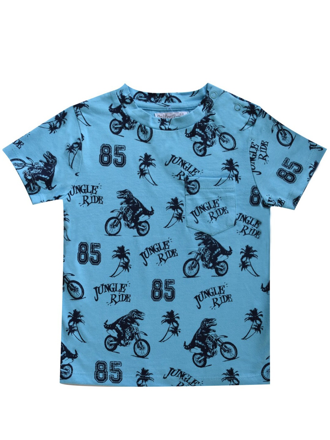

milou Boys Blue Typography Printed T-shirt