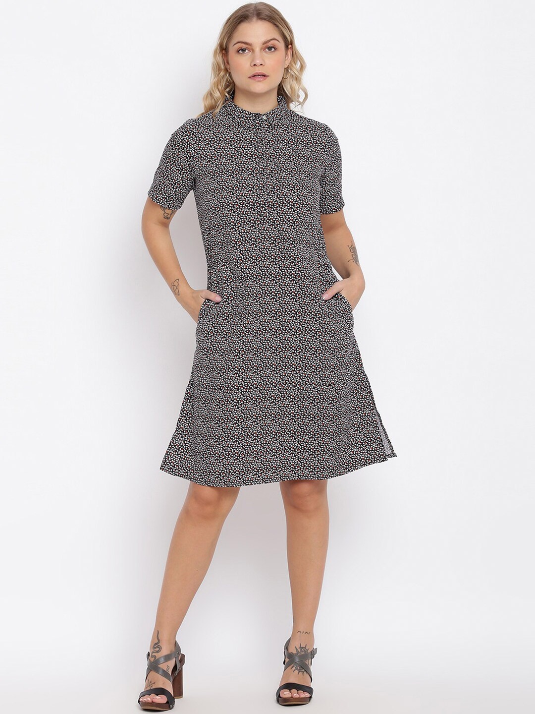 

abof Women Multicoloured Floral Printed Shirt Style Dress, Multi