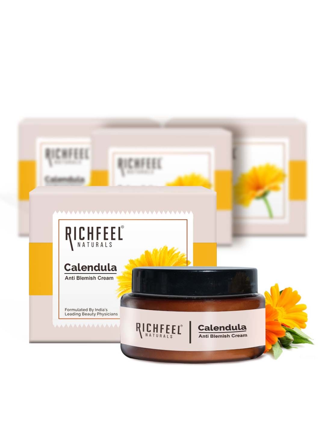 

Richfeel Set Of 4 Anti Blemish Face Moisturising Cream, White